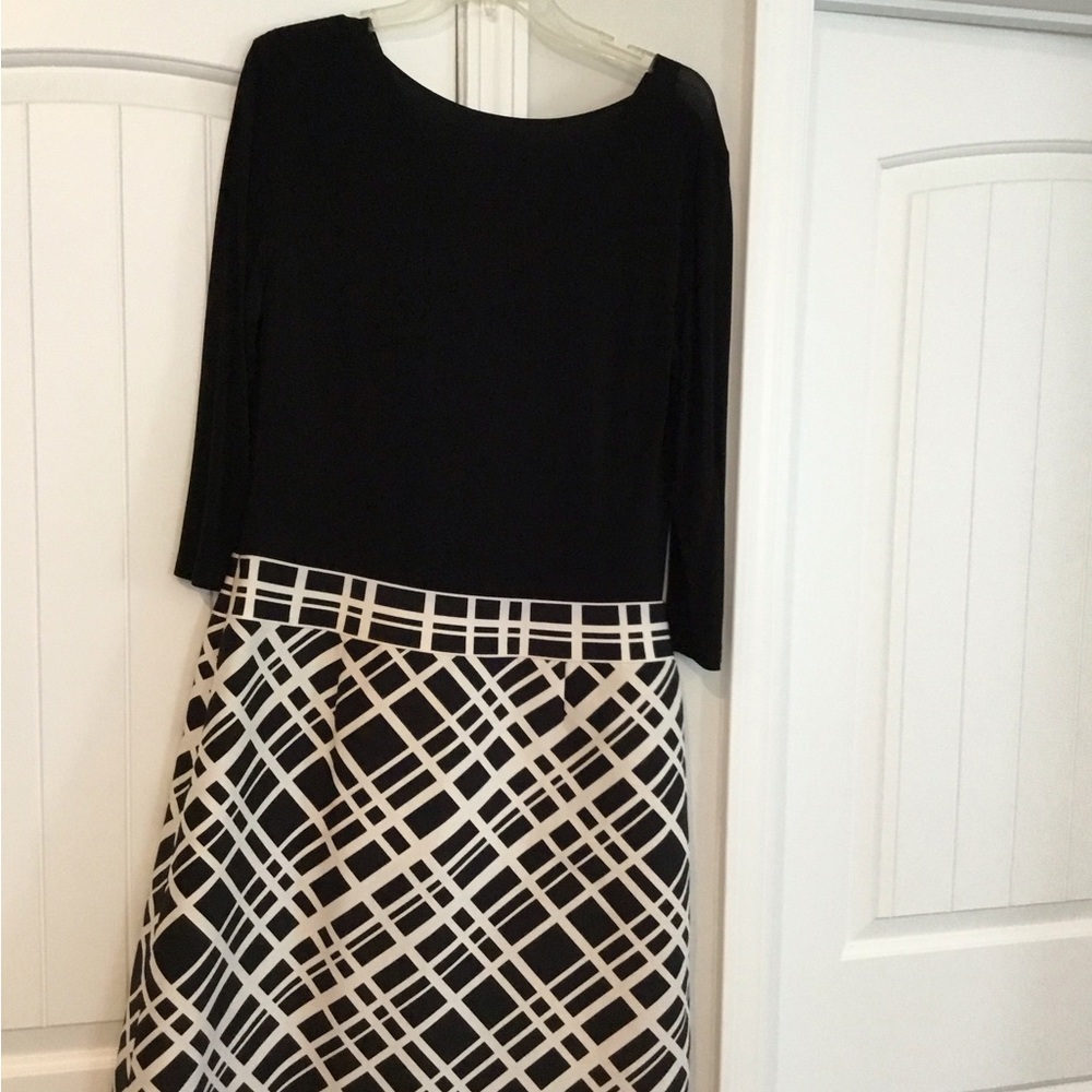 Black and off white dress